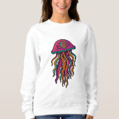 Neon Jellyfish Trippy Women's Sweatshirt (Voorkant)