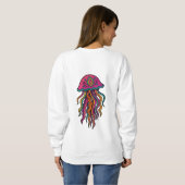 Neon Jellyfish Trippy Women's Sweatshirt (Achterkant volledig)