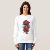 Neon Jellyfish Trippy Women's Sweatshirt (Voorkant volledig)