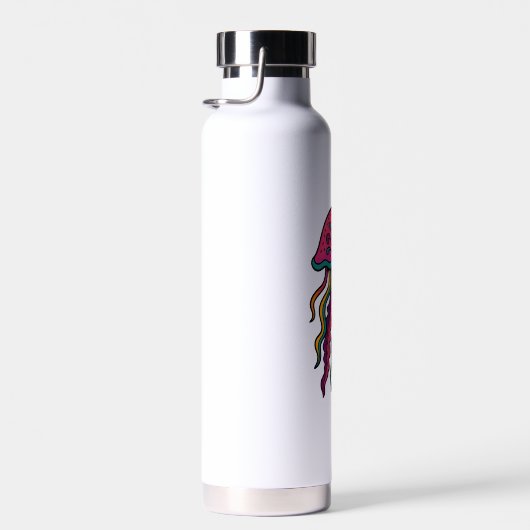 Neon Jellyfish Water Bottle – Trippy Sea Vibes Waterfles (Rechts)