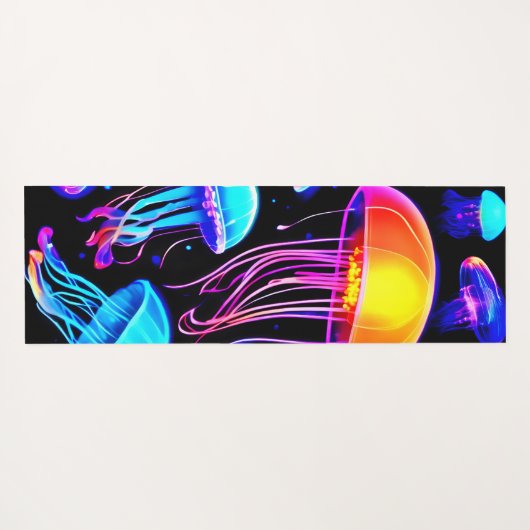 Neon Jellyfish Yogamat (Achterkant (horizontaal))