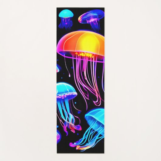 Neon Jellyfish Yogamat (Voorkant)