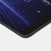 Neon Jet Retro Sci-Fi Planet Art Bureaumat (Hoek)