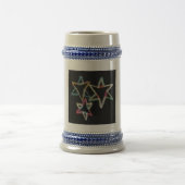Neon Jewish Stars Stein Bierpul (Center)