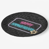 Neon Jubileum Sign On Brick Wall Papieren Bordje (Gekanteld)