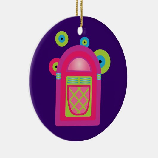 Neon Jukebox Keramisch Ornament (Rechts)