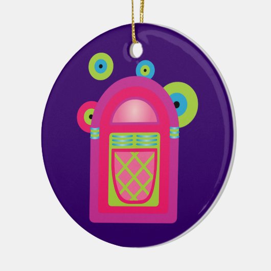 Neon Jukebox Keramisch Ornament (Links)