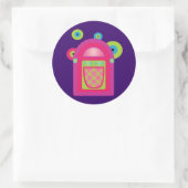 Neon Jukebox Ronde Sticker (Tas)