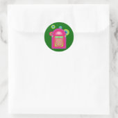 Neon Jukebox Ronde Sticker (Tas)