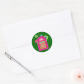 Neon Jukebox Ronde Sticker (Envelop)