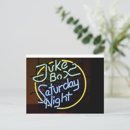 Neon Jukebox-teken Briefkaart (Staand voorkant)