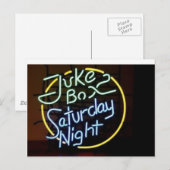 Neon Jukebox-teken Briefkaart (Voorkant / Achterkant)