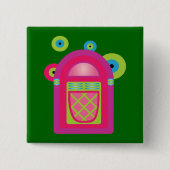 Neon Jukebox Vierkante Button 5,1 Cm (Voorkant)