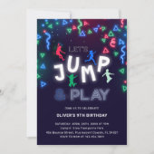 Neon Jump Trampoline Kids Verjaardagsfeestje Kaart (Voorkant)