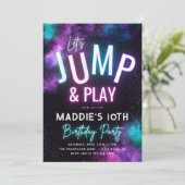 Neon Jump Uitnodiging | Trampoline-partij (Staand voorkant)