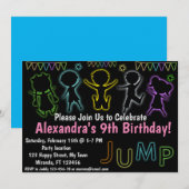 Neon Jump verjaardagsuitnodiging Kaart (Voorkant / Achterkant)