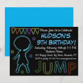 Neon Jump verjaardagsuitnodiging Kaart (Voorkant / Achterkant)