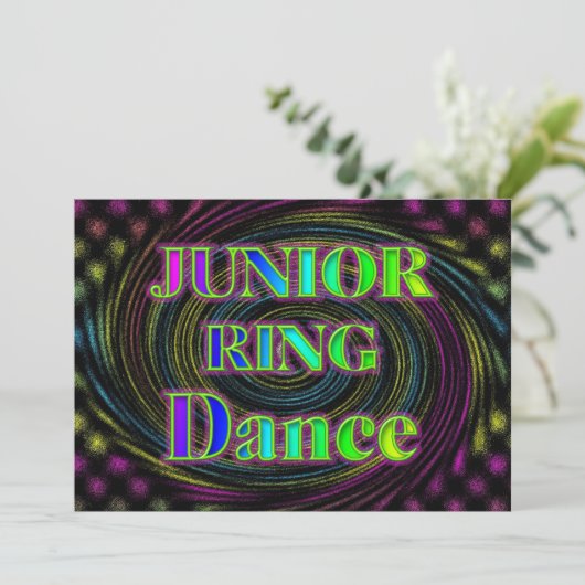 NEON JUNIOR RING INVITATION KAART (Staand voorkant)