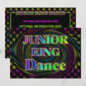 NEON JUNIOR RING INVITATION KAART (Voorkant / Achterkant)