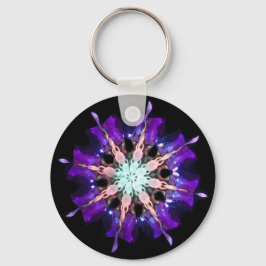 Neon Kaleido-Twist Burst in Purple and Pink Sleutelhanger