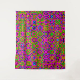 Neon Kaleidoscoop   Abstracte Wandtapijt Wandkleed