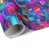 Neon Kaleidoscoop Cadeaupapier (Rol Hoek)