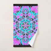 Neon kaleidoscoop , mandala bad handdoek (Handdoek)