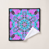 Neon kaleidoscoop , mandala bad handdoek (Wasdoekje)