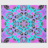 Neon kaleidoscoop , mandala cadeaupapier (Vlak)