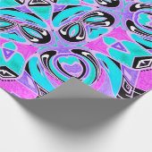 Neon kaleidoscoop , mandala cadeaupapier (Hoek)