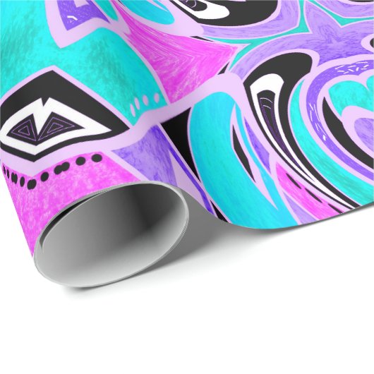 Neon kaleidoscoop , mandala cadeaupapier (Rol Hoek)