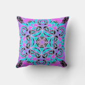 Neon kaleidoscoop , mandala kussen (Achterkant)