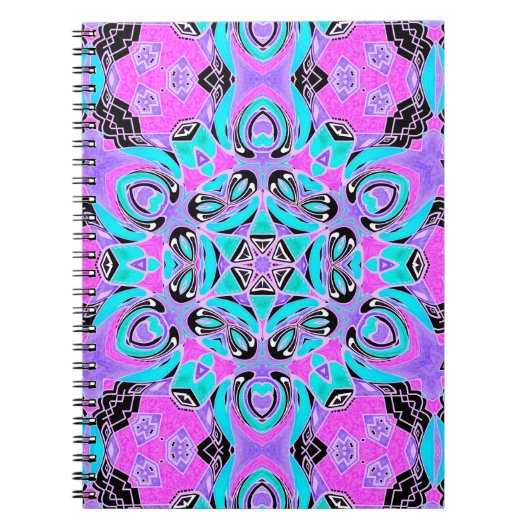 Neon kaleidoscoop , mandala notitieboek (Voorkant)