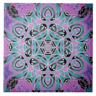 Neon kaleidoscoop , mandala tegeltje