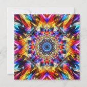 Neon Kaleidoscoop Verjaardagsfeestje Kaart (Achterkant)