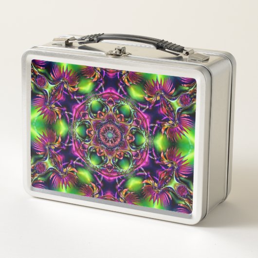 Neon Kaleidoscope Metall Brotdose (Voorkant)