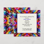 Neon Kaleidoscope verjaardagsfeest Kaart (Voorkant / Achterkant)