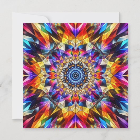 Neon Kaleidoscope verjaardagsfeest Kaart (Achterkant)