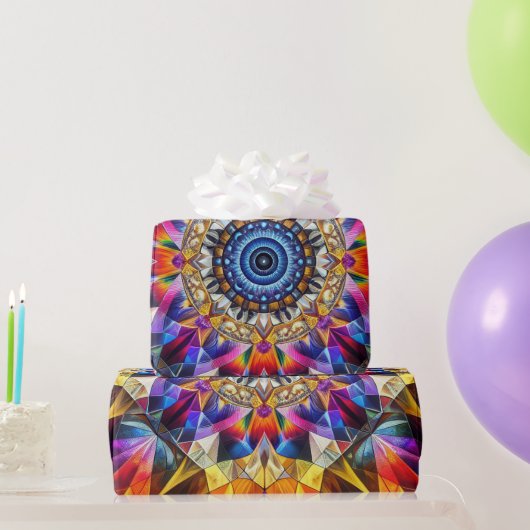 Neon Kaleidoscrope Abstract Cadeaupapier (Feestgeschenken)