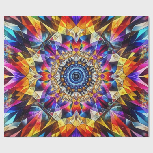 Neon Kaleidoscrope Abstract Cadeaupapier (Vlak)
