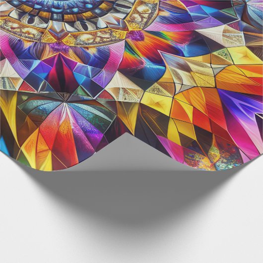 Neon Kaleidoscrope Abstract Cadeaupapier (Hoek)
