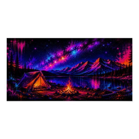 Neon Kamperen Perfect Poster (Voorkant)