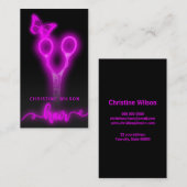 Neon kapper schaar vlinder visitekaartje (Voorkant / Achterkant)