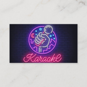 Neon Karaoke Bar Zakelijke Kaart Visitekaartje