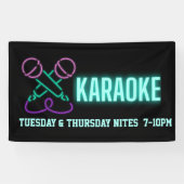 Neon Karaoke Mics en Text Custom Banner (Horizontaal)
