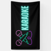 Neon Karaoke Mics en Text Spandoek (Verticaal)