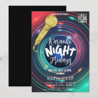 Neon Karaoke Nacht Evenement Feest Bar Club Flyer