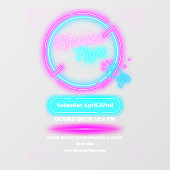 Neon Karaoke Night Large aanpassen Raamsticker (Vel)