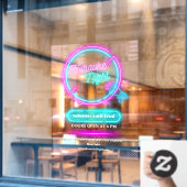 Neon Karaoke Night Large aanpassen Raamsticker (Cafe Raam)