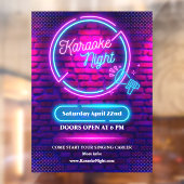 Neon Karaoke Night Large aanpassen Raamsticker (Vel 2)